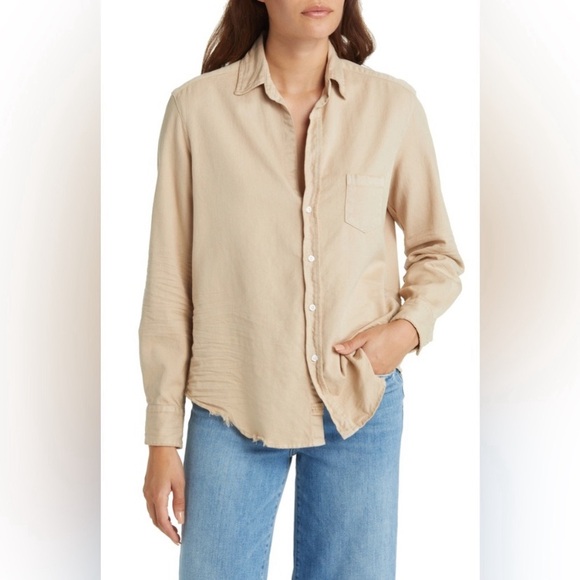 Frank & Eileen - Eileen Woven Relaxed Button Up Shirt Sand Tattered Medium - Picture 10 of 10